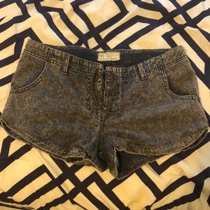 Free People Lace up Denim Shorts